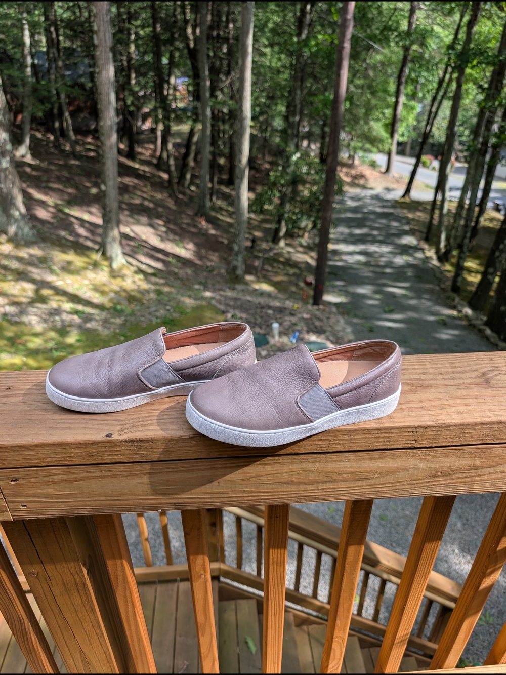Vionic Slip-On Leather Sneakers in Taupe - Picture 2 of 6